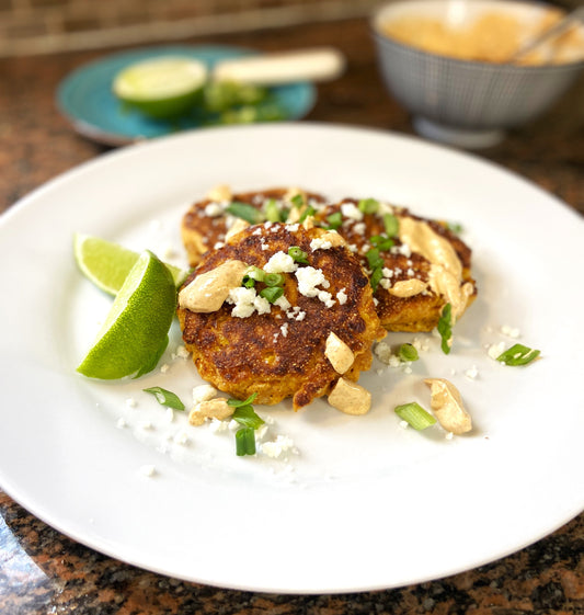 Mexican Street Corn Fritters (using our Maple Cornbread Mix)