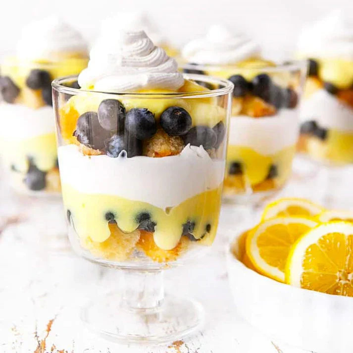 Lemon-Berry Trifle (using our Blueberry Pound Cake Mix)