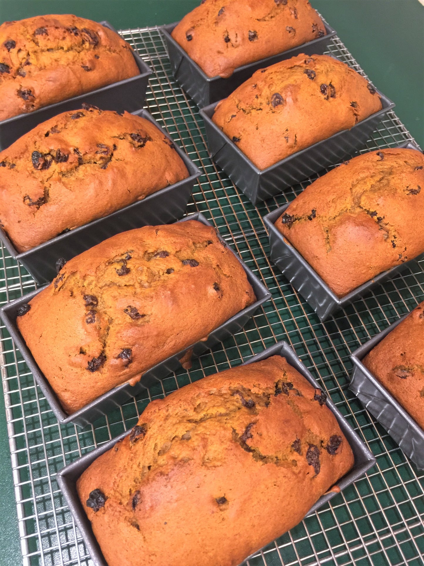 11/22 Thanksgiving Bake - Large Loaf Pumpkin Bread (Plain, Raisin, or Chocolate Chip)