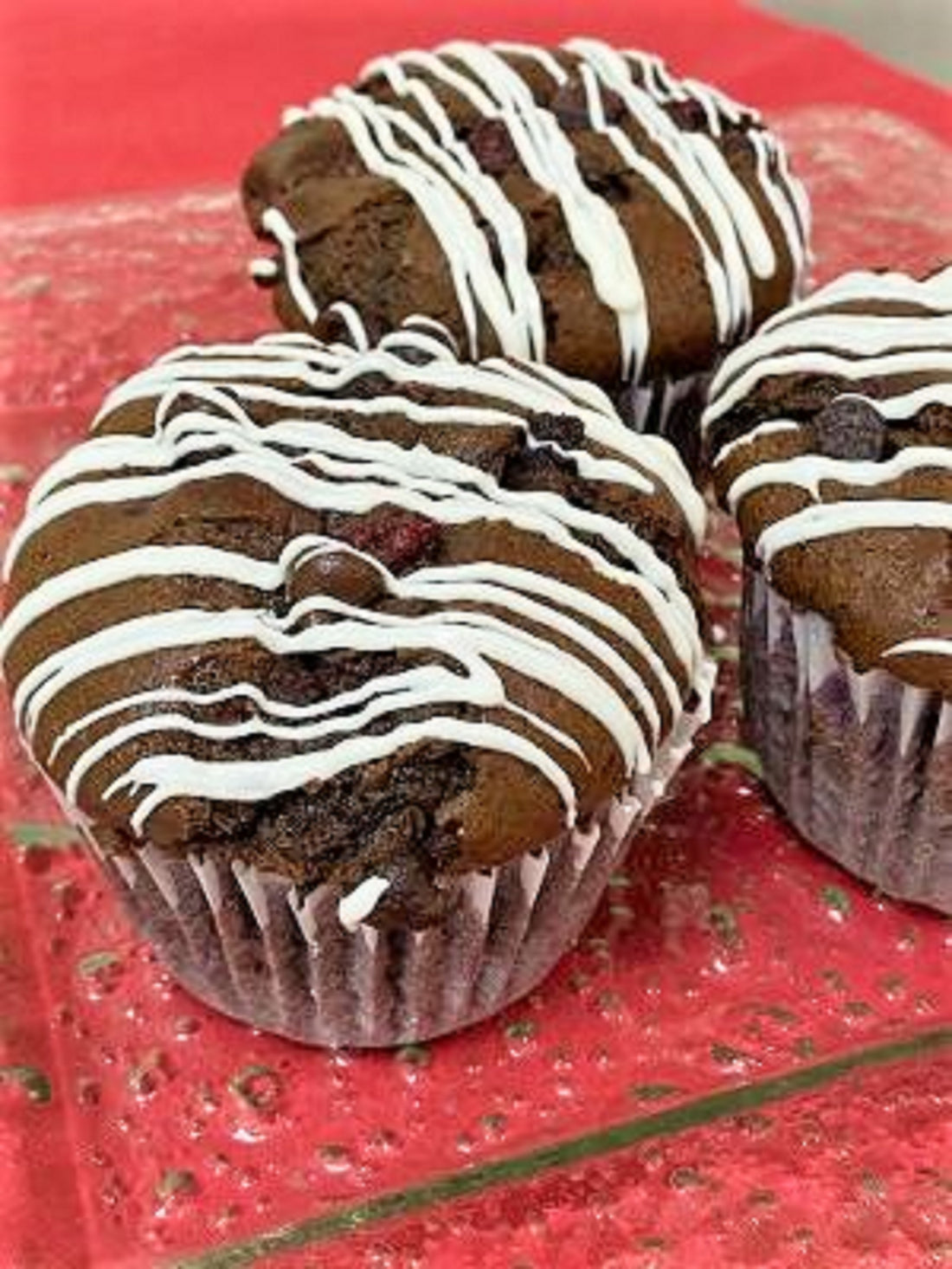 Triple-Chocolate Raspberry Muffins (using our Chocolate Whoopie Pie Mix)